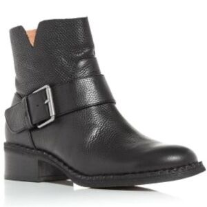 Gentle Souls Black Ankle Leatherer Boots with side zip